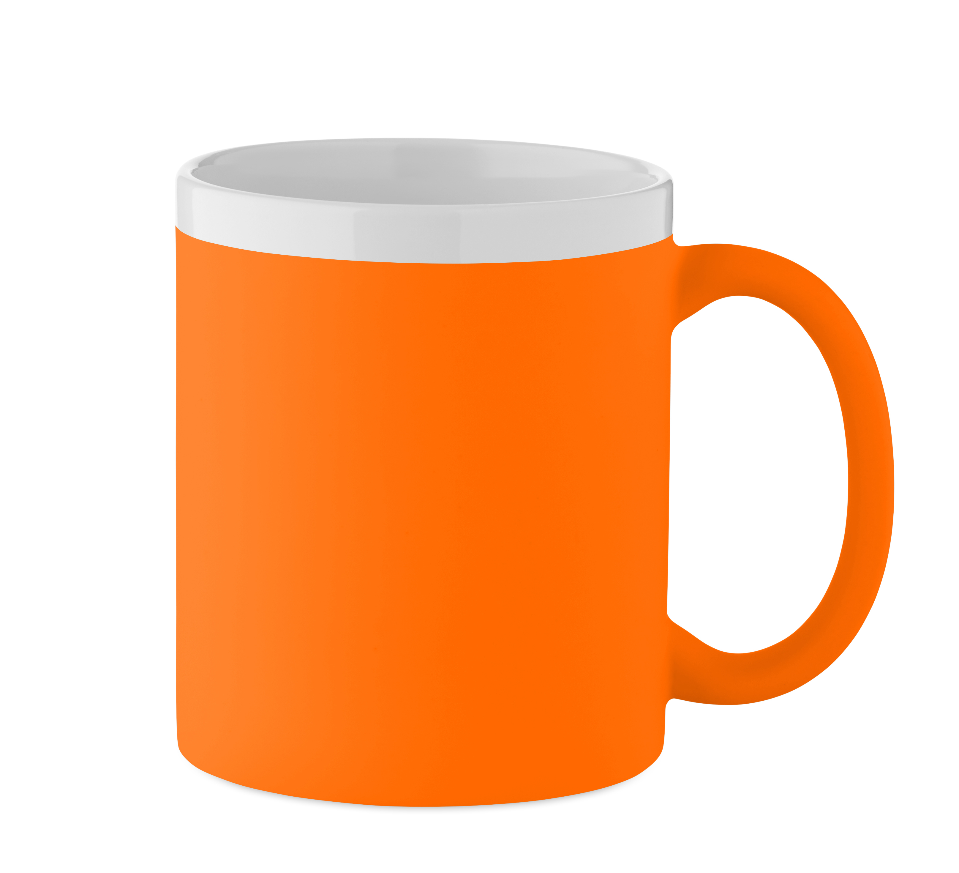 Mug personnalisé en céramique mate 300 ml Mugiva orange fluo